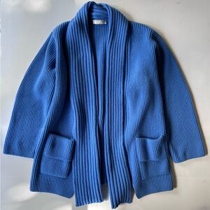 Lochcarron of Scotland 100% Cashmere Shawl Collar Open Front Cardigan Sweater L